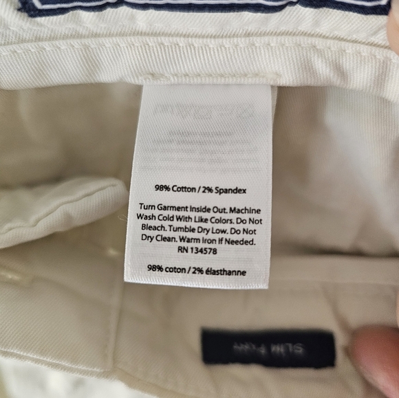 Vineyard Vines Slim Pant Mens Light Beige Mid Rise Business Preppy Size 32x32 - Picture 3 of 5